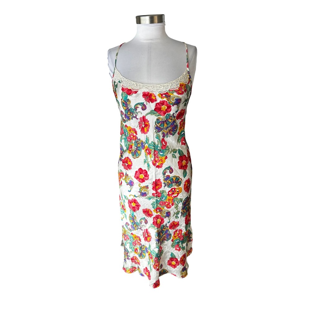 Josie Chemise Petite Floral Lace 2000s Trim Slip Dress